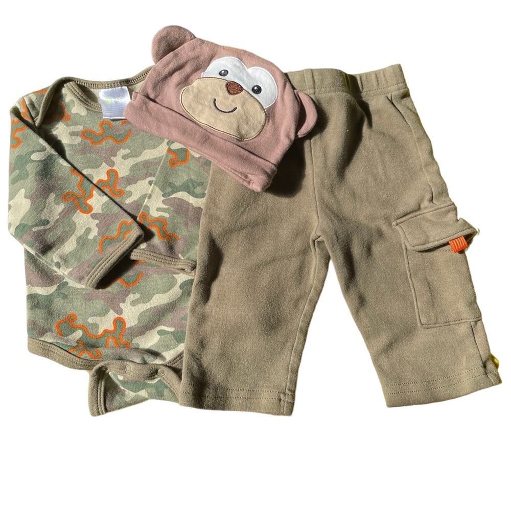 Baby Gear Camo/Monkey 3 piece Outfit